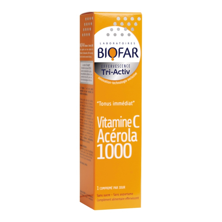 Biofar Tri-Activ vitamin C 1000mg Acerola šumeće tablete, 15kom (Poklon Cink+C uz 2 Biofar proizvoda)