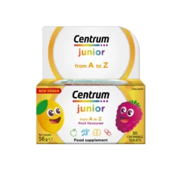 Centrum Junior sadrži 16 vitamina i minerala koji su važni za zdravu ishranu i pravilan razvoj dece i koji utiču na kognitivni razvoj i zdravlje kostiju.