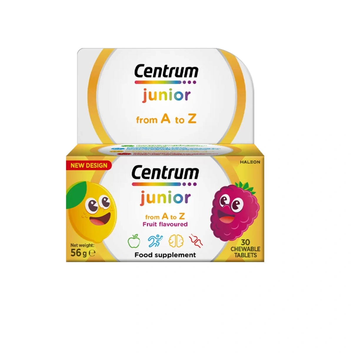 Centrum Junior sadrži 16 vitamina i minerala koji su važni za zdravu ishranu i pravilan razvoj dece i koji utiču na kognitivni razvoj i zdravlje kostiju.
