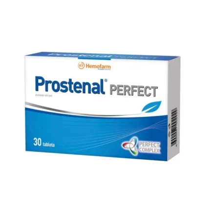 Prostenal Perfect dodatak ishrani koji sadrži kombinaciju biljnih ekstrakata ploda testeraste palme i korena koprive uz dodatak cinka.