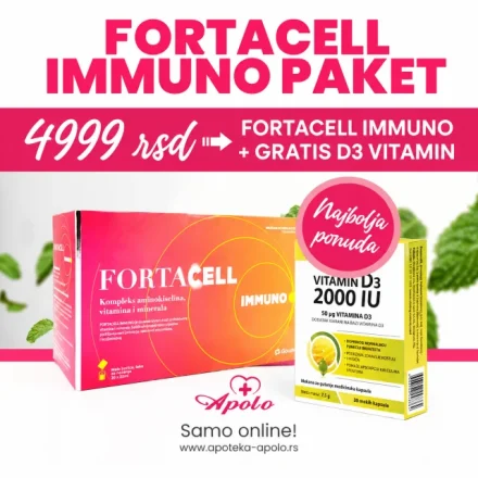 Fortacell: Namenjen za nutritivnu podršku u imunodeficijentnim stanjima, nakon hemioterapije, zračenja i povećanog psihofizičkog napora.