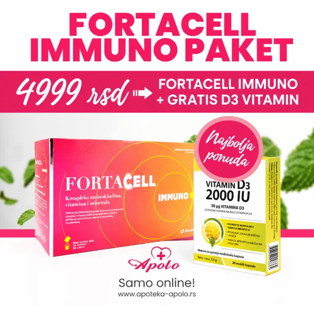 Fortacell: Namenjen za nutritivnu podršku u imunodeficijentnim stanjima, nakon hemioterapije, zračenja i povećanog psihofizičkog napora.