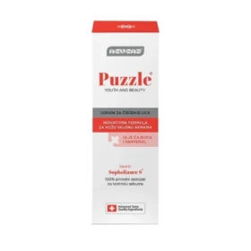 Nevena Puzzle LOSION ZA ČIŠĆENJE LICA - ulje čajevca i pantenol pravi je izbor za potpuni tretman, osveženje i dubinsku negu mladalačke kože sklone pojavi akni i bubuljica.