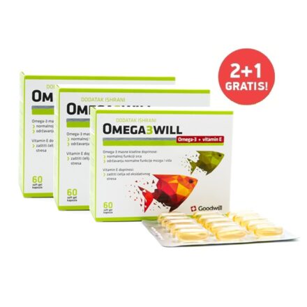 Omega-3-will meke kapsule predstavljaju dodatak ishrani sa ribljim uljem kao veoma dobrim izvorom dugolančanih polinezasićenih masnih kiselina (EPA i DHA).