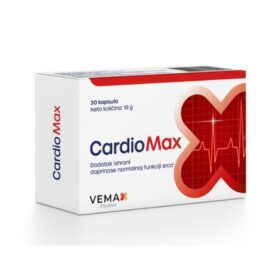 CardioMax je dodatak ishrani koji doprinosi normalnoj funkciji srca, preporučuje se za očuvanje krvnih sudova, nakon infarkta i kardiovaskularnih bolesti.
