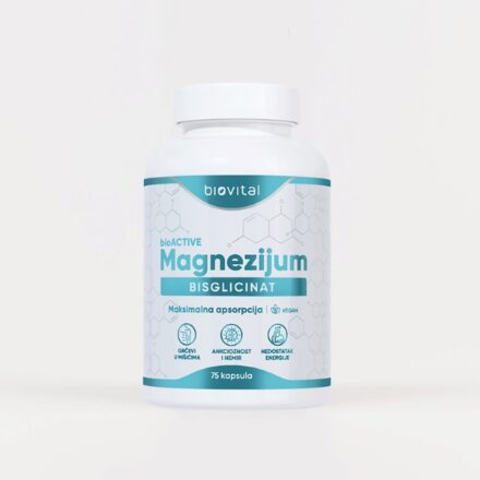 BioActive Magnesium-Bisglicinat kapsule isključivo sadrže organskog magnezijuma iz soli magnezijum-bisglicinata, koji se najefikasnije apsorbuje i ima najbolju iskoristljivost u organizmu.