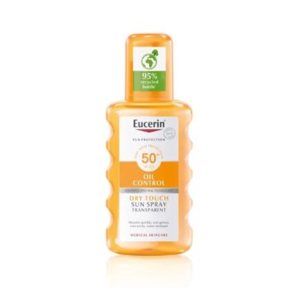 Eucerin transparetni sprej za zaštitu osetljive kože od sunca SPF50+ je sprej za zaštitu tela od sunca koji umiruje osetljivu kožu i štiti je od oštećenja izazvanih suncem.