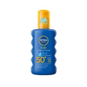 NIVEA SUN Protect & Care dečji obojeni sprej sadrži formulaciju posebno osmišljenu za osetljivu dečiju kožu. Sadrži izuzetno efikasne UVA/UVB filtere koji pružaju pouzdanu zaštitu.