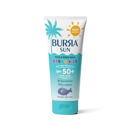 Burra Sun 100% mineral mleko za bebe i decu za pouzdanu, široko spektralnu zaštitu od sunca osetljivoj i nežnoj koži.