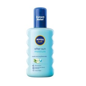 Nivea SUN sprej posle sunčanja je lagana formulacija sa aloe verom koja hladi, osvežava i umiruje. Pomaže da se vrati izgubljena hidratacija kože.
