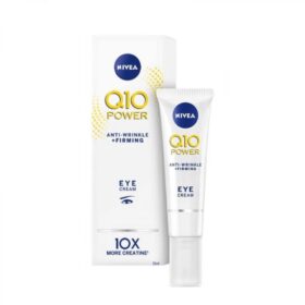 NIVEA Q10 Power krema protiv bora za predeo oko očiju redovnom upotrebom povećava nivo koži svojstvenog koenzima Q10 i kreatina, efikasno se bori protiv bora iznutra, umanjuje njihovu vidljivost i sprečava pojavu novih bora.