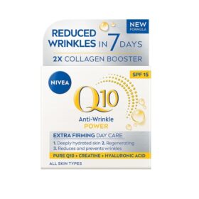 Nivea Q10 Power Extra Firming dnevna krema protiv bora intenzivno neguje i hidrira kožu za trenutni osećaj glatke i meke kože.