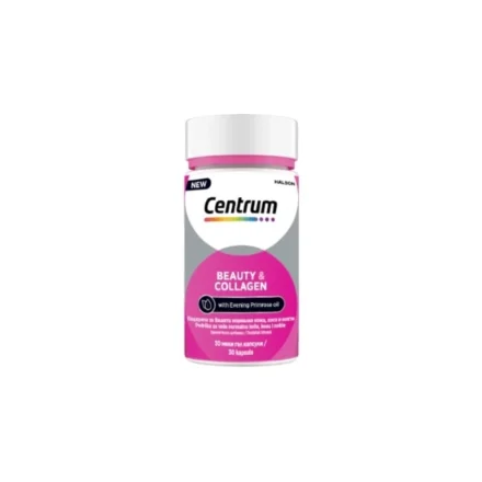 Dodatak ishrani CENTRUM BEAUTY&COLLAGEN sadrži vitamine i minerale odabrane da budu podrška normalnoj koži (vitamin A, biotin i cink), kosi (biotin, cink i selen), noktima (cink i selen) i da zaštite ćelije od oksidativnog stresa (vitamin E).