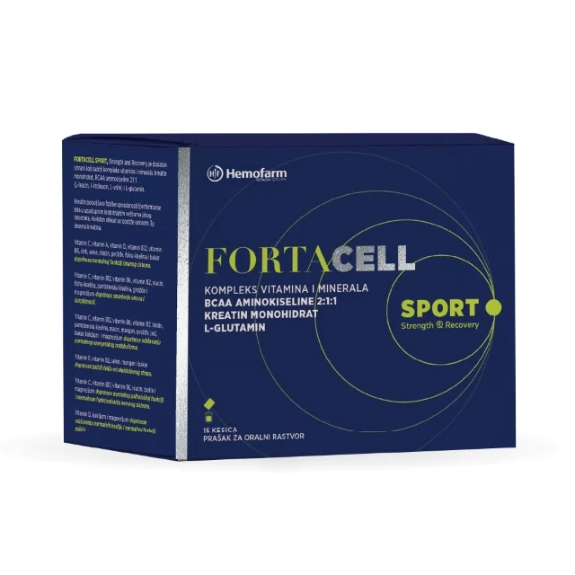 Fortacell Sport, Strength and Recovery je kompleks vitamina, minerala i kreatina namenjen poboljšavanju fizičkih performansi prilikom vežbanja.