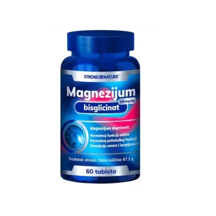 Strong Nature Magnezijum Bisglicinat je dodatak ishrani namenjen poboljšanju fizičkih i psihičkih sposobnosti. Magnezijum se nalazi u obliku bisglicinata.