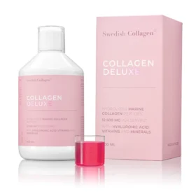 COLLAGEN DELUXE sadrži pažljivo odabrane vitamine i minerale koji ostvaruju pozitivno dejstvo na kožu, kosu i nokte, i hidrolizovani riblji kolagen.