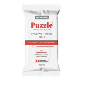 Puzzle vlažne maramice efikasno čiste kožu sklonu aknama, uklanjajući nečistoće i višak sebuma.