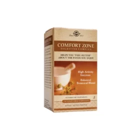 Solgar Comfort Zone je specijalna formulacija biljnih ekstrakata i digestivnih enzima za smanjenje digestivnih tegoba i pomoć pri varenju hrane.