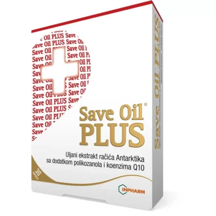 Save Oil plus je "3 u 1" preparat koji sadrži ekstrakt račića Antarktika sa dodatkom polikozanola i koenzima Q10, i doprinosi održavanju normalnih koncentracija holesterola u krvi.